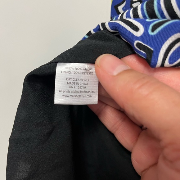 Mara Hoffman Blue Mola Print Strapless Mini Dress Sz. 8 - Picture 7 of 8